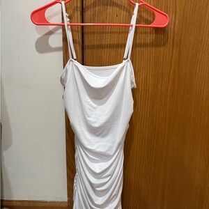 Elegant White Draped Dress
